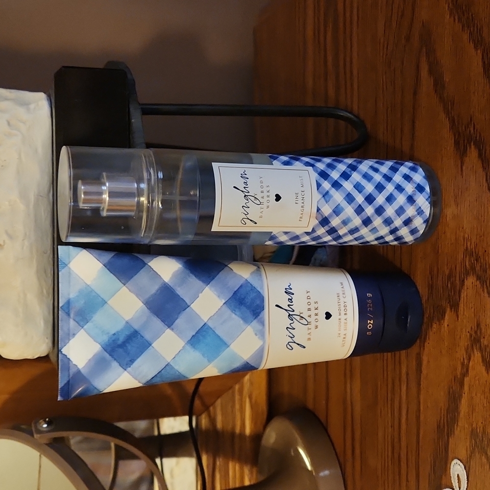 Gingham body cream and fragrance mist